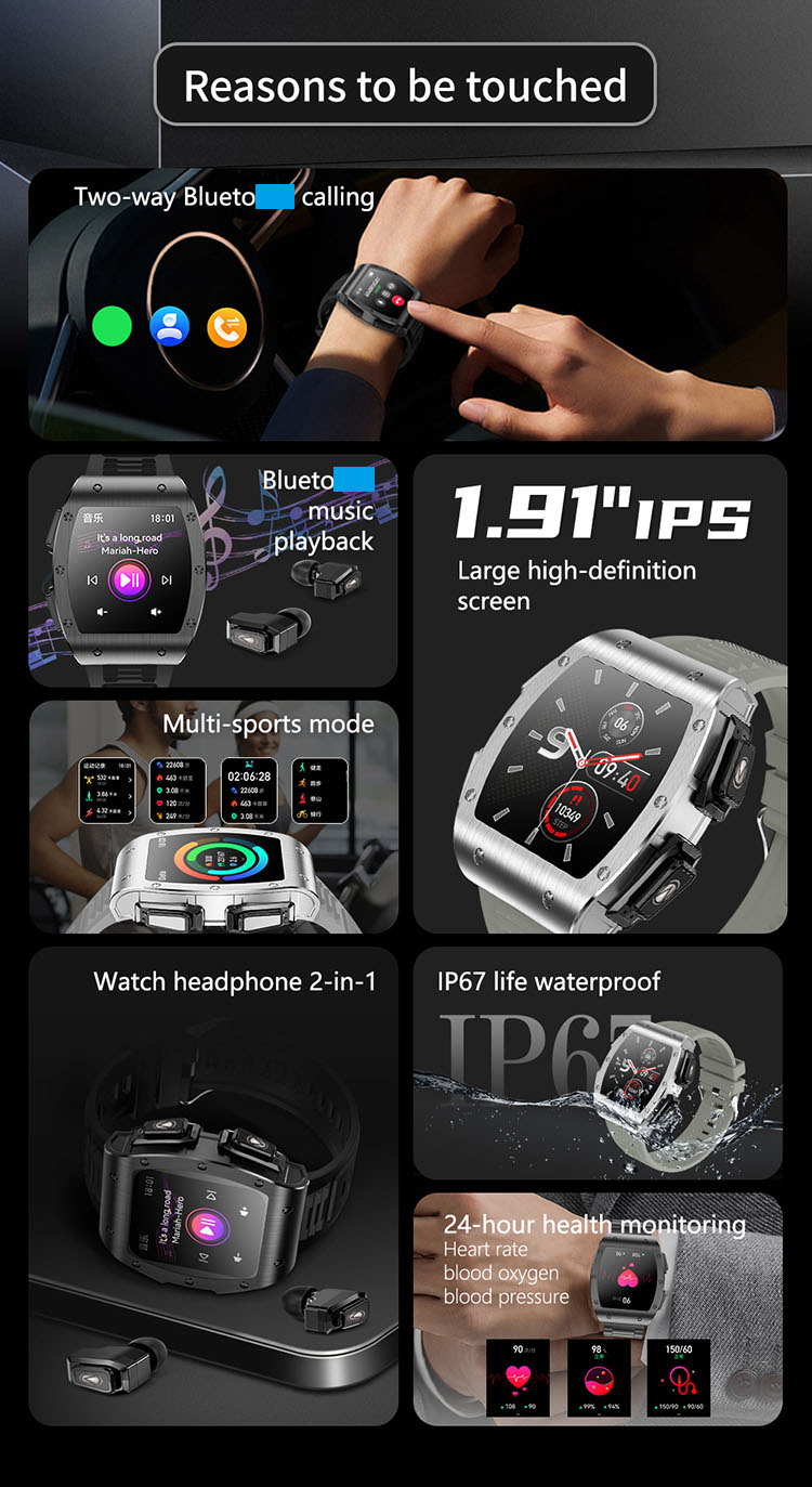 JM09 watch with earbuds ,Smartwatch with Earbuds ,TWS Smart Watch ,JM09 smart watch with earphone ，earphone smart watch ,smart watch earbuds 2 in 1 ,smartwatch with earbuds ,JM09 watch earphone ,JM09 smart watch